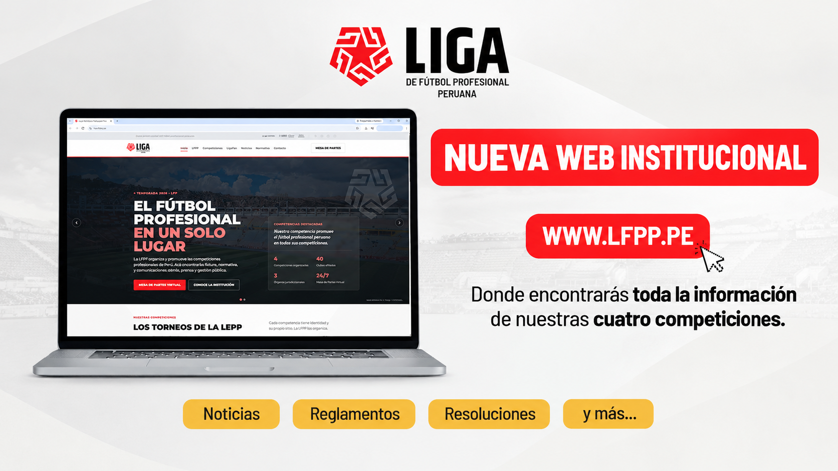 La Liga de Fútbol Profesional Peruana estrena web institucional con información de sus competencias